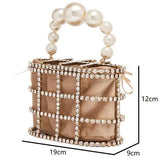 SOLD OUT Luxury Pearl and Crystal Cage Bag