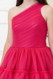 ONE SHOULDER RUFFLE DRESS